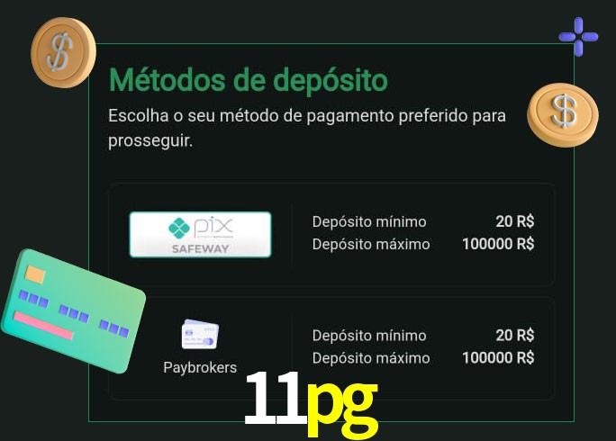 O cassino 11pg oferece uma grande variedade de métodos de pagamento